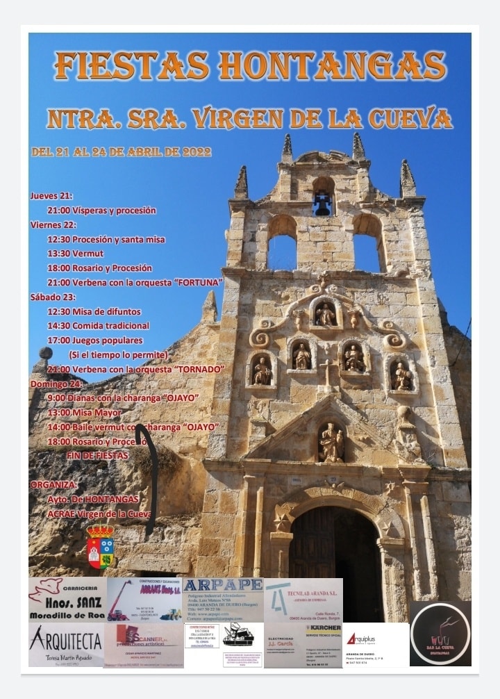 Fiestas patronales en honor a Nuestra Señora de la Cueva 2022 Hontangas